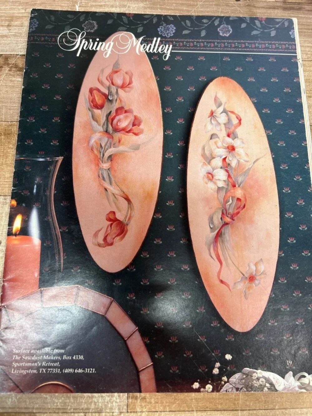 Painted Floral Decorative Pattern Book With Birdhouse & Spring Designs By Gretch